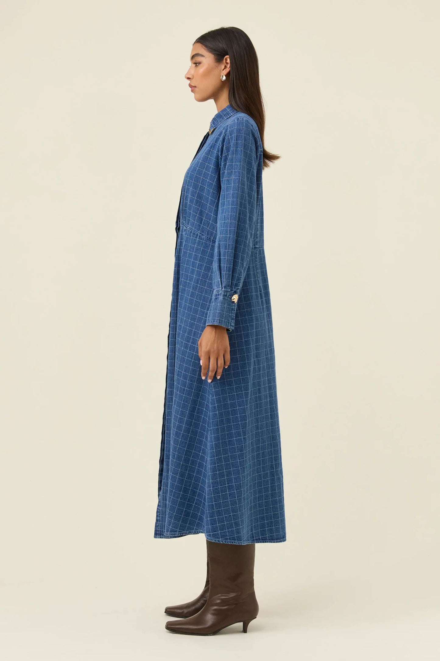 Sloane Denim Maxi Dress | Check