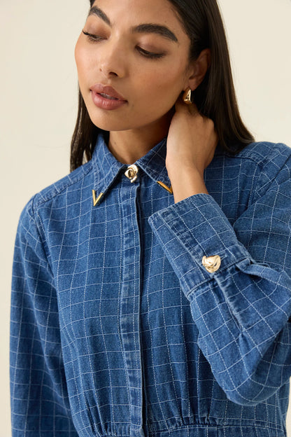 Sloane Denim Maxi Dress | Check