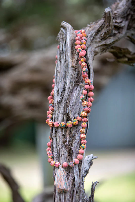 Beaded Fabric Necklace