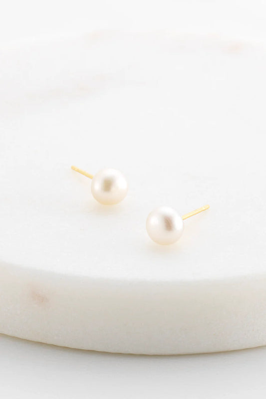 Leah Pearl Stud | Gold