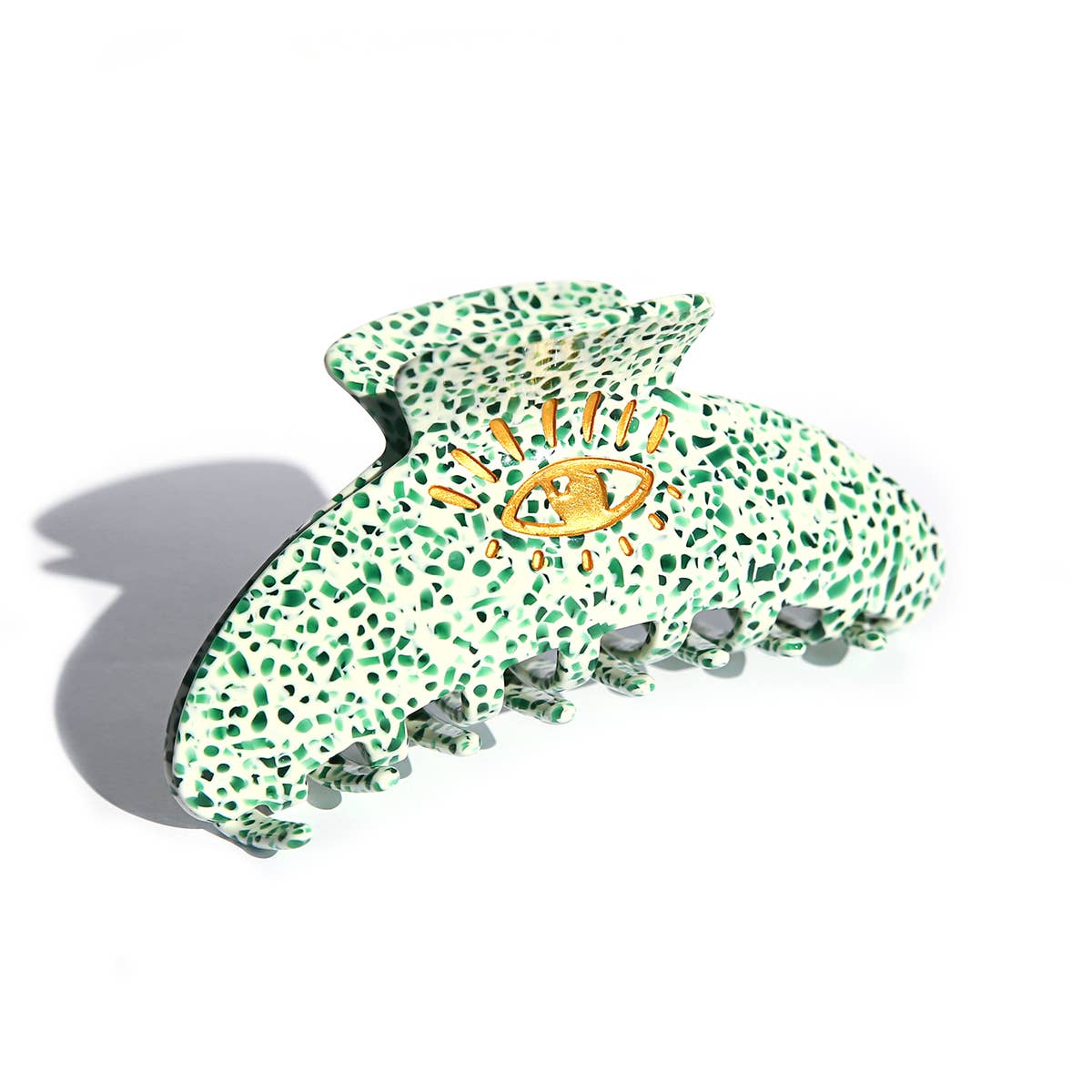 Hair Claw Green Terrazzo
