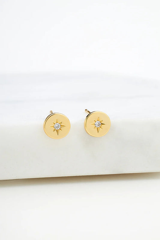 Crystal Disk Stud Earring