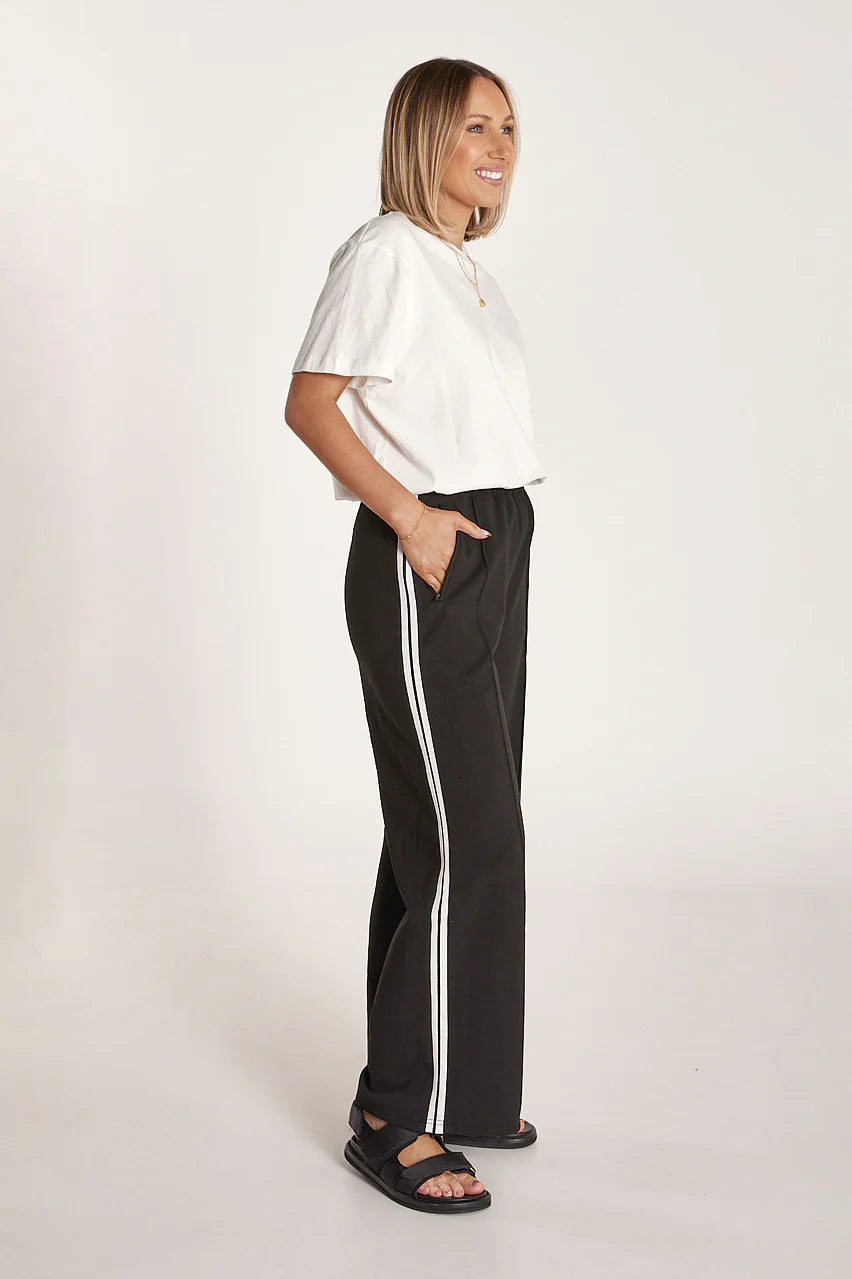 Noah Cropped Pant | Black Stripe