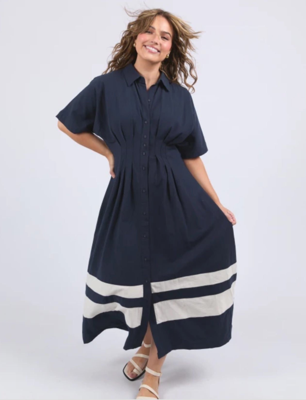 Scarlett Midi Dress - Navy