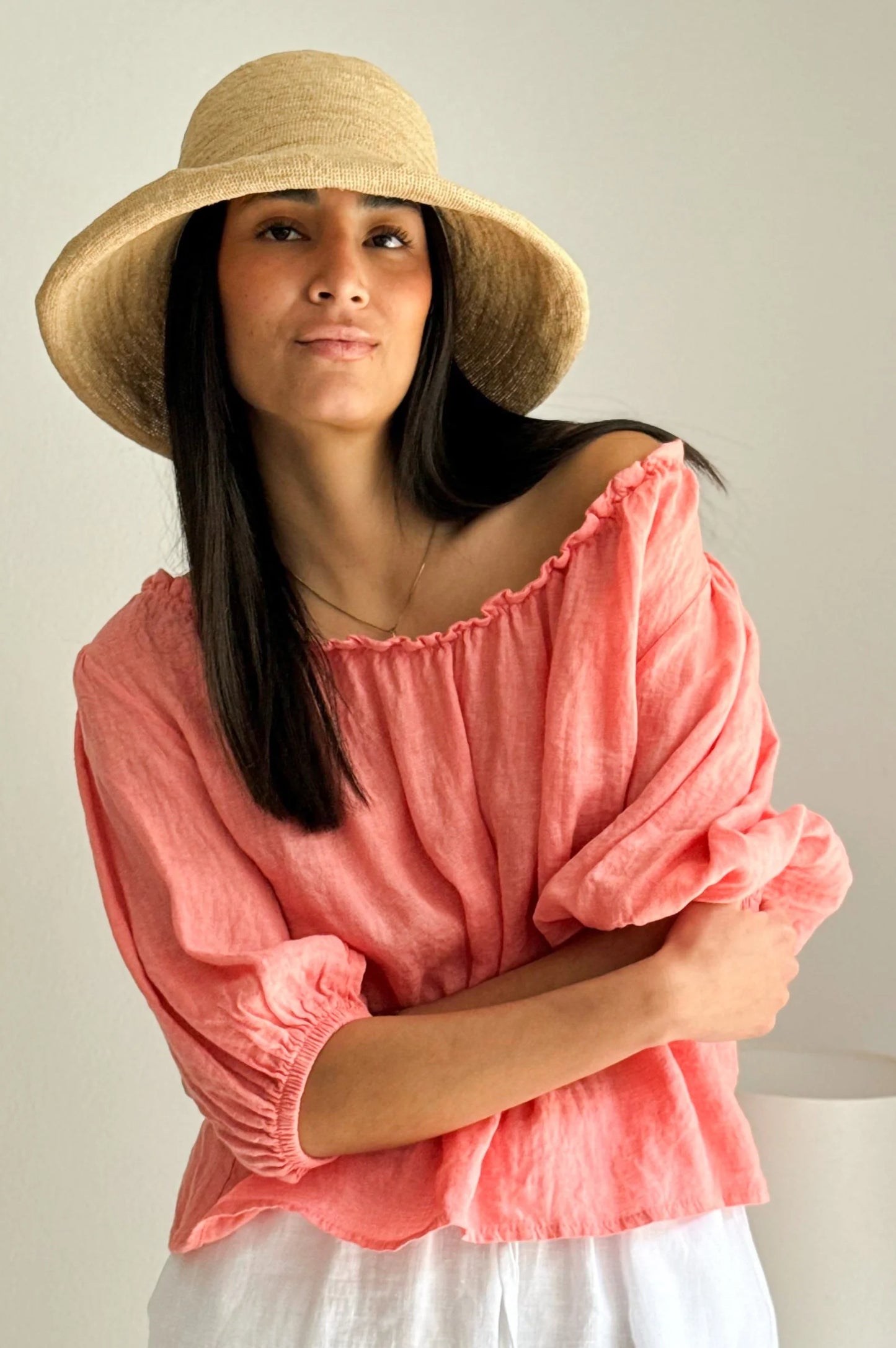 Solita Linen Blouse | Peach