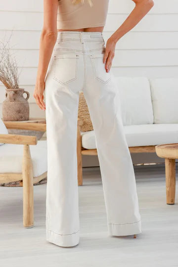 Sailor Wide Leg Jean | White