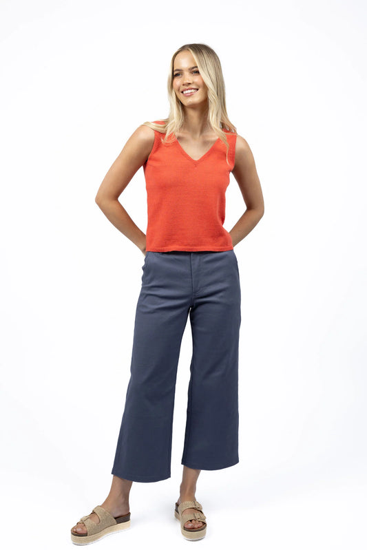 Margot Drill Pant | Steel Blue