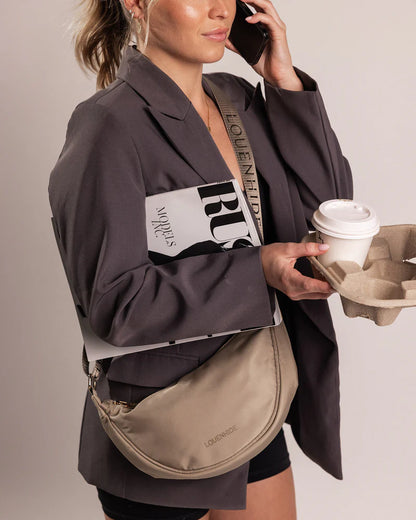 Sylvia Nylon Crossbody Bag | Beige