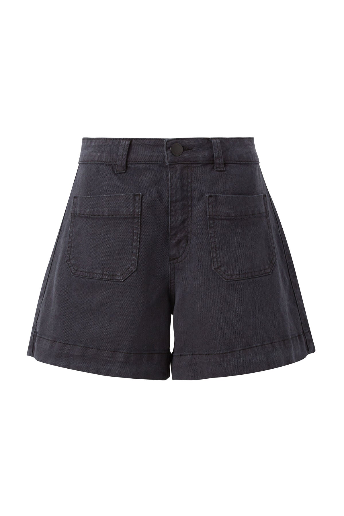 Denim Patch Pocket Short | Washed Black