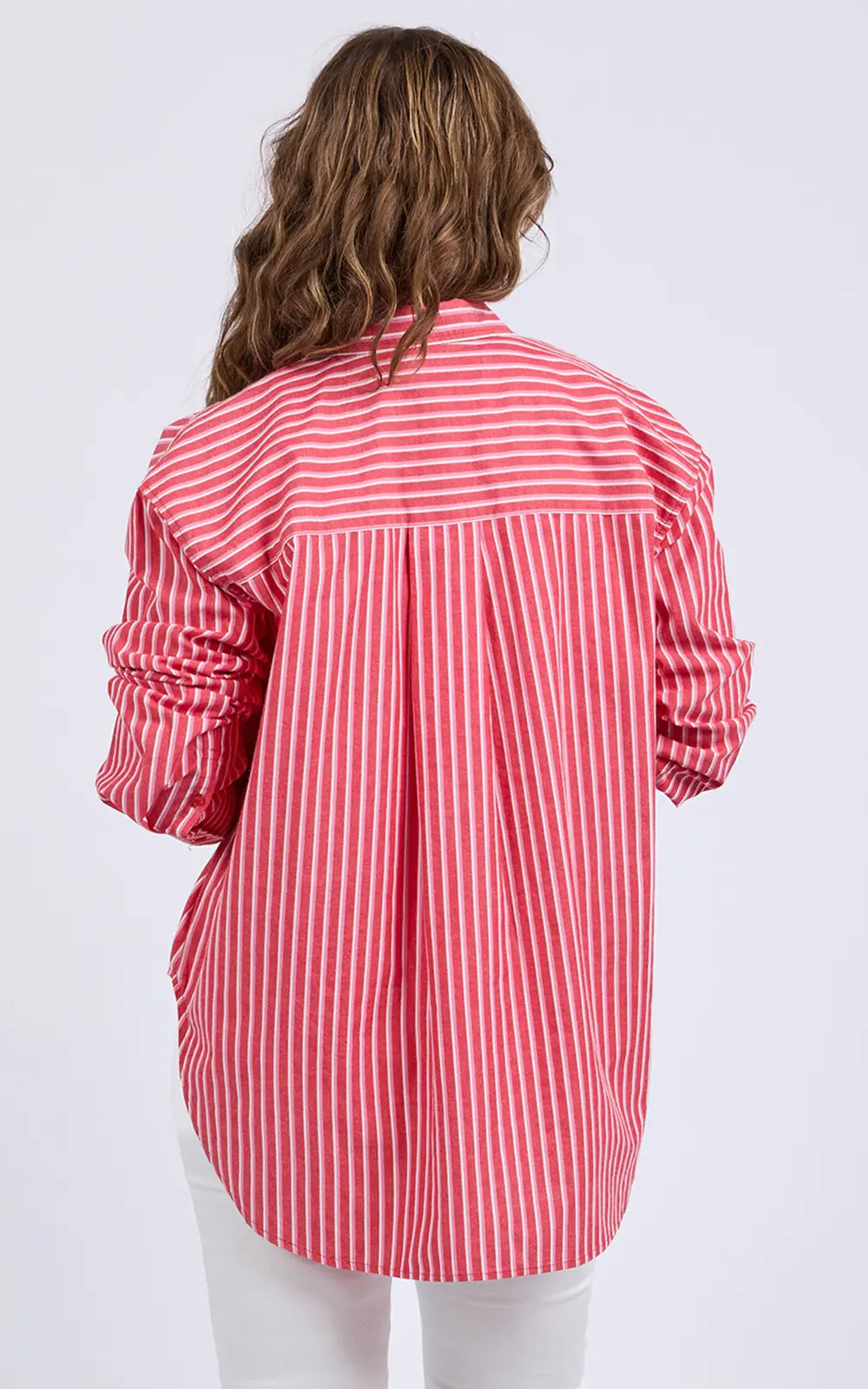 Frankie Striped Shirt | Cayenne/White