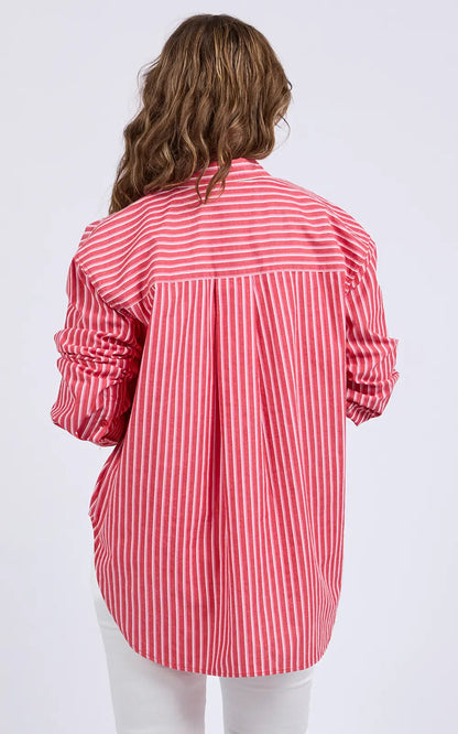 Frankie Striped Shirt | Cayenne/White
