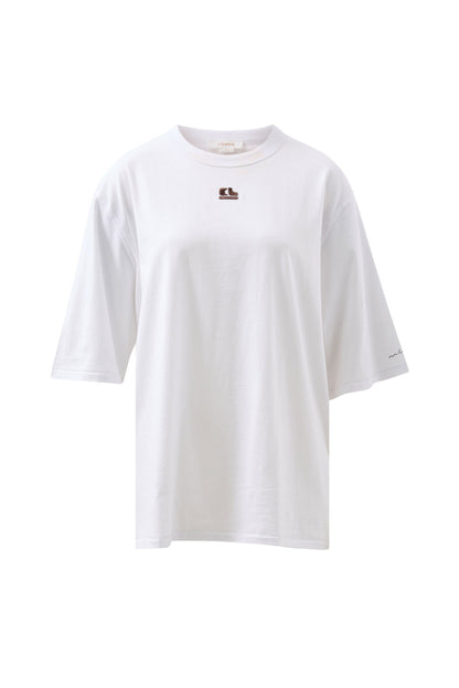 Liv Oversized Tee | Choc CL Embroidery