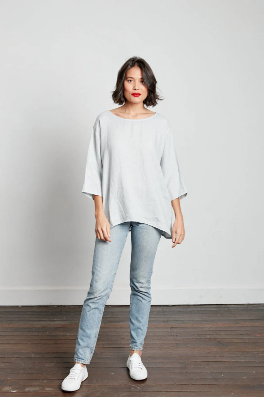 Loose Linen 3/4 Sleeve Top | Tobacco