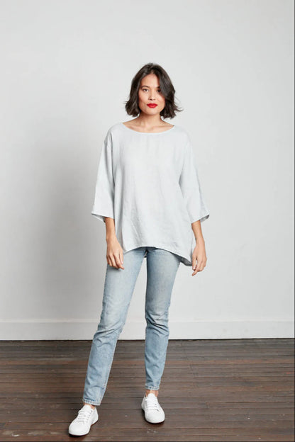 Loose Linen 3/4 Sleeve Top | Tobacco
