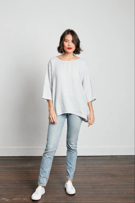 Loose Linen 3/4 Sleeve Top | Tobacco