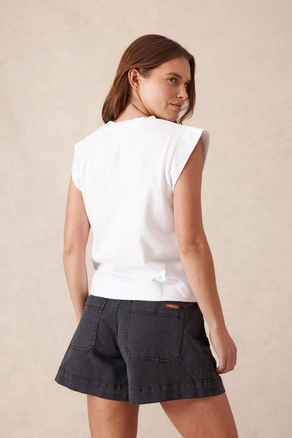 Denim Patch Pocket Short | Washed Black