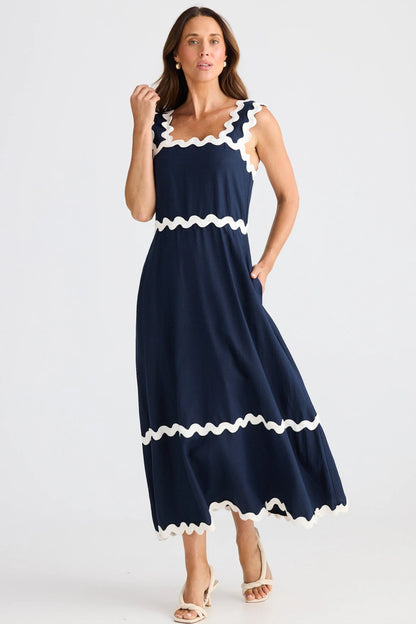 Marlo Midi Dress - Navy