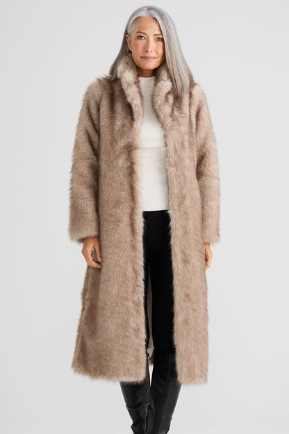 New York Coat | Taupe Fleck