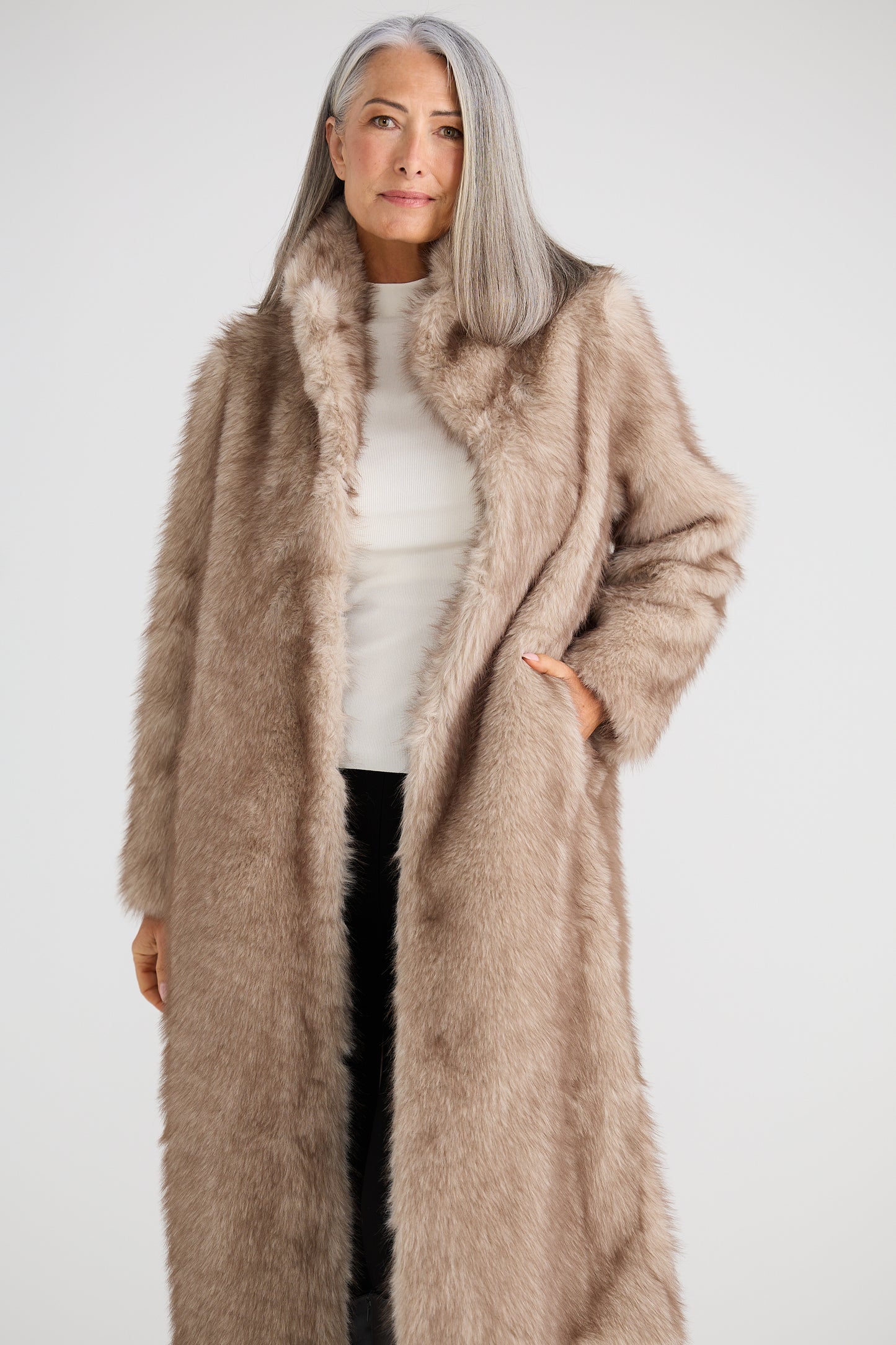New York Coat | Taupe Fleck