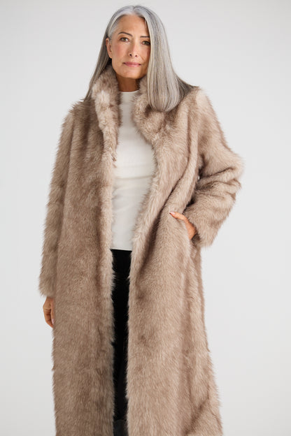 New York Coat | Taupe Fleck