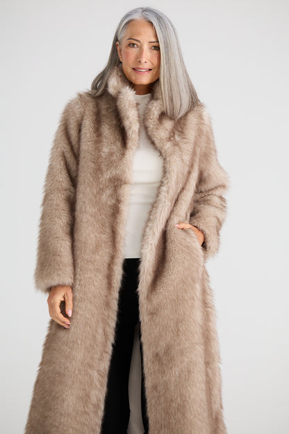 New York Coat | Taupe Fleck