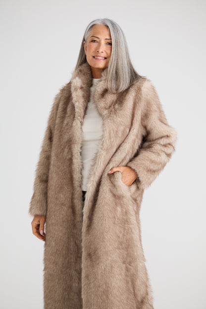 New York Coat | Taupe Fleck