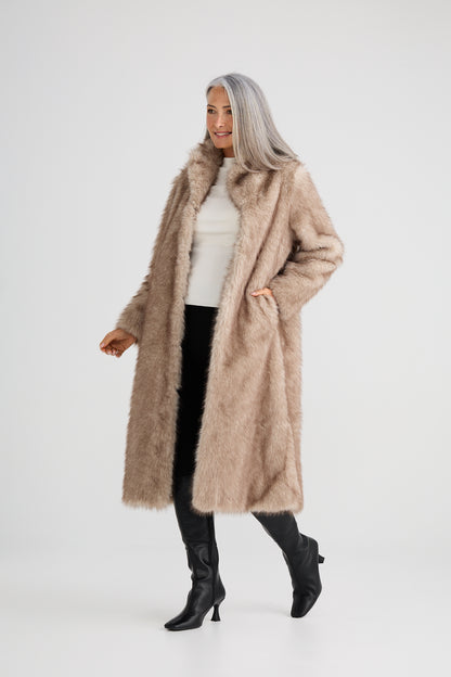 New York Coat | Taupe Fleck