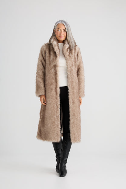New York Coat | Taupe Fleck