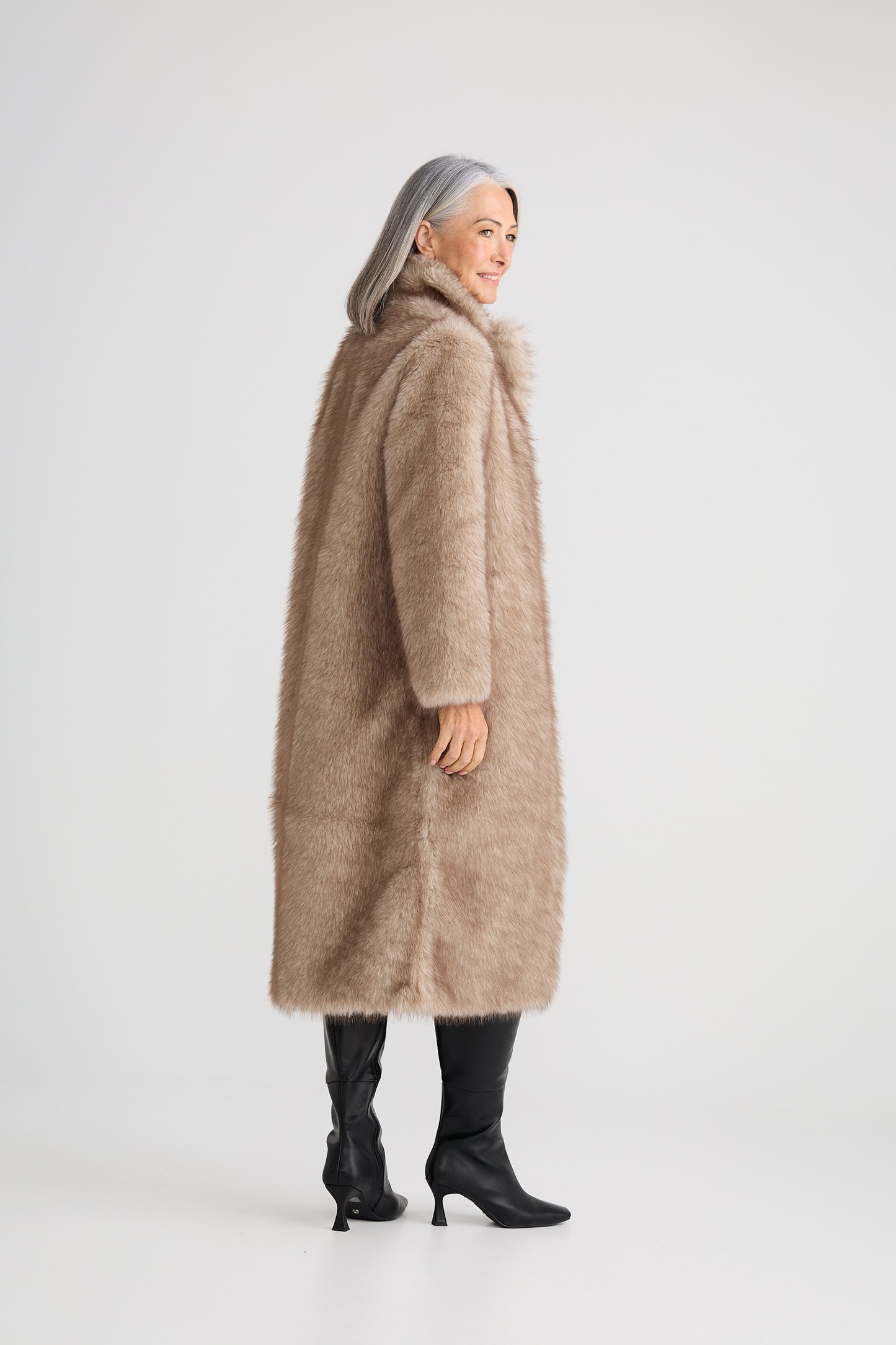 New York Coat | Taupe Fleck
