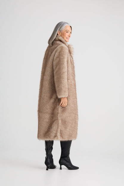 New York Coat | Taupe Fleck