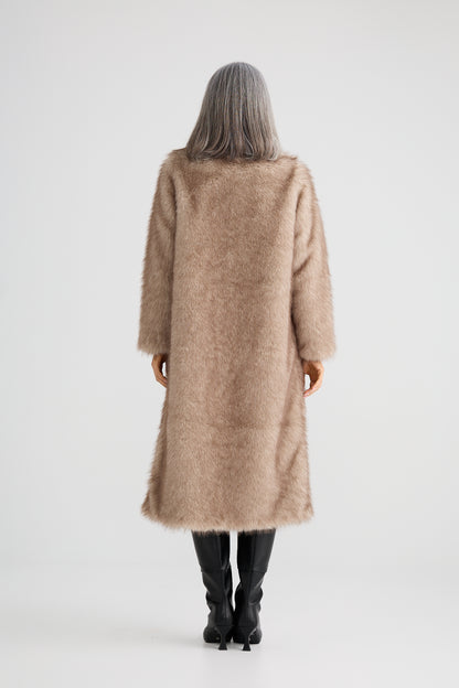 New York Coat | Taupe Fleck
