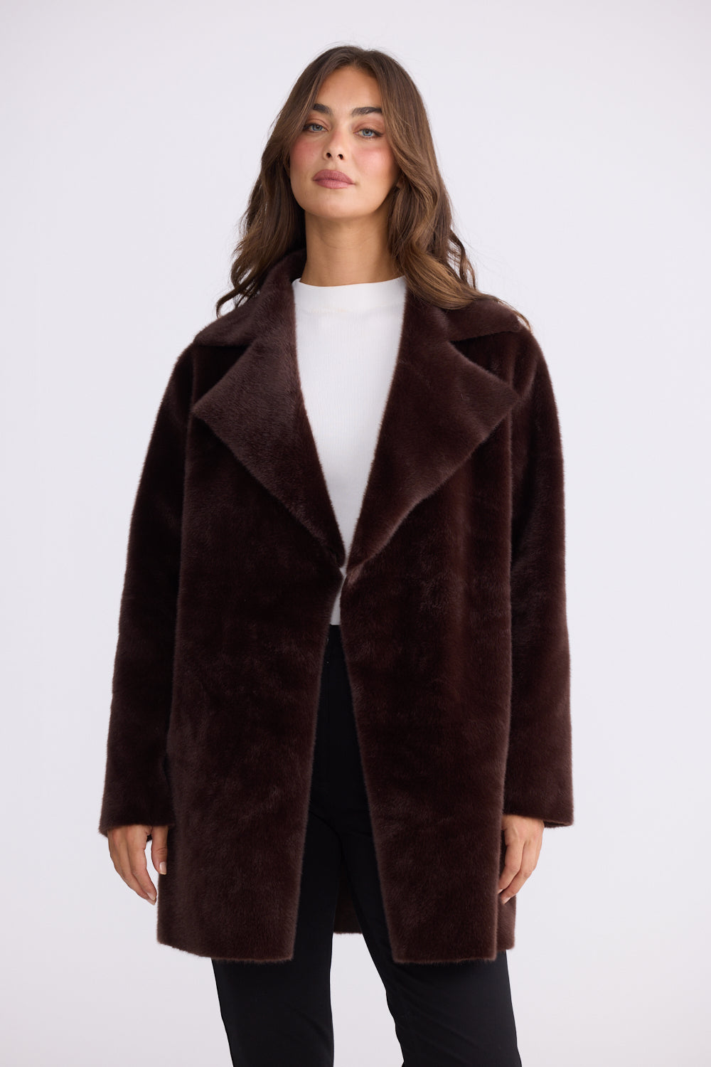 Odette Fur Coat | Chocolate
