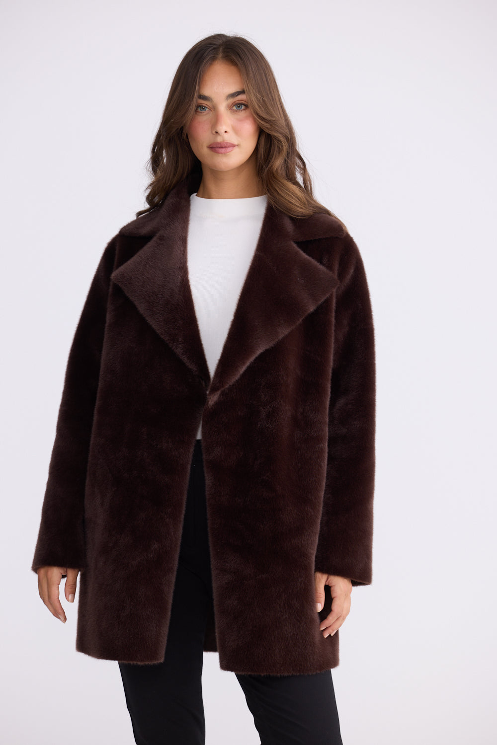 Odette Fur Coat | Chocolate