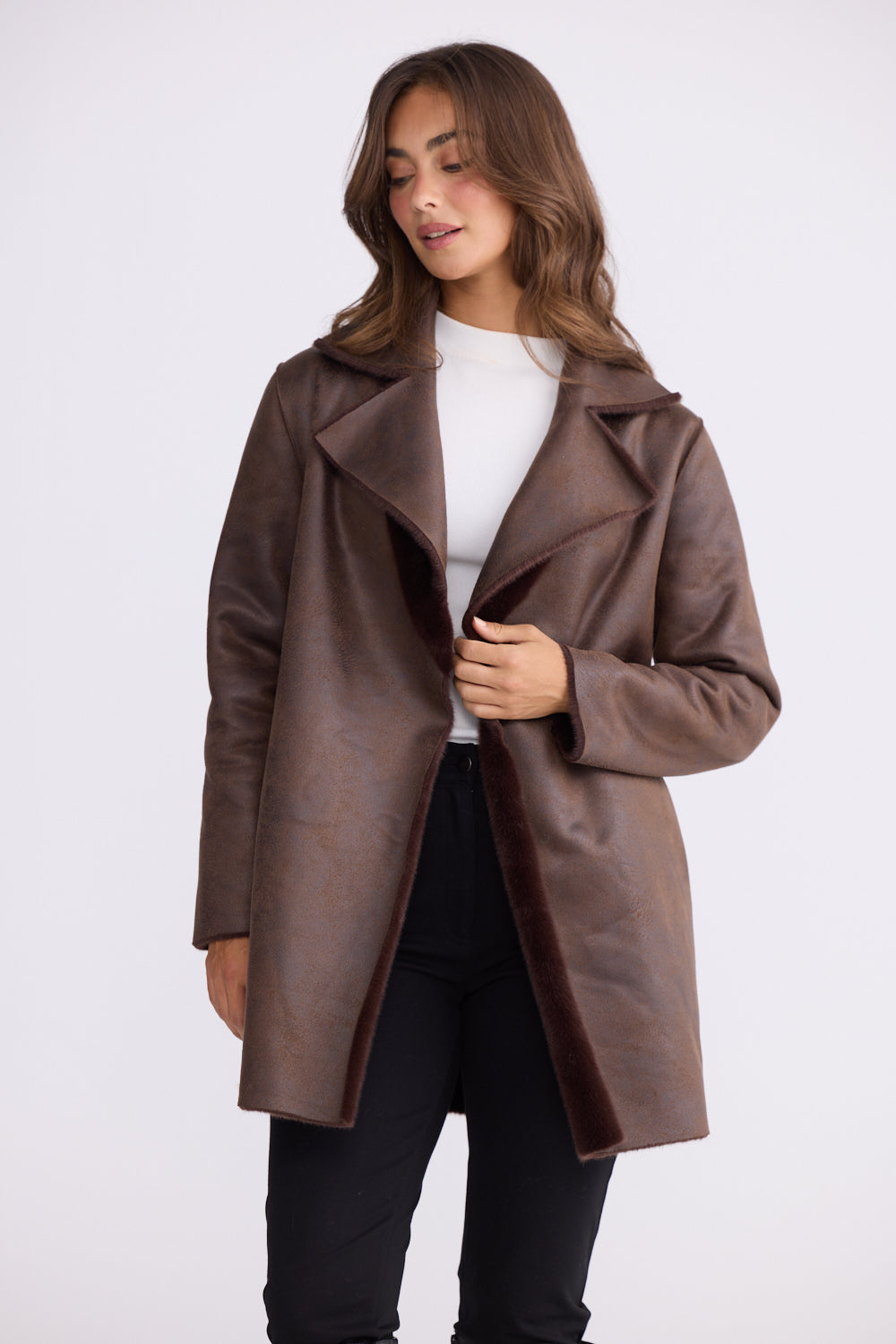 Odette Fur Coat | Chocolate