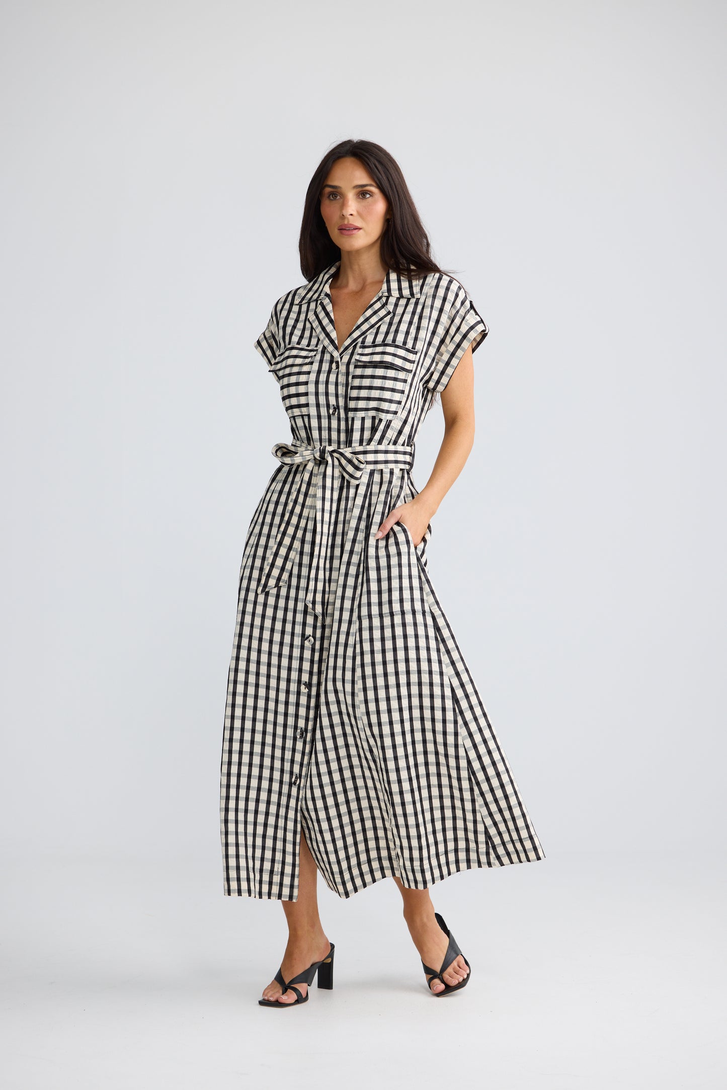 Portia Dress | Black Gingham