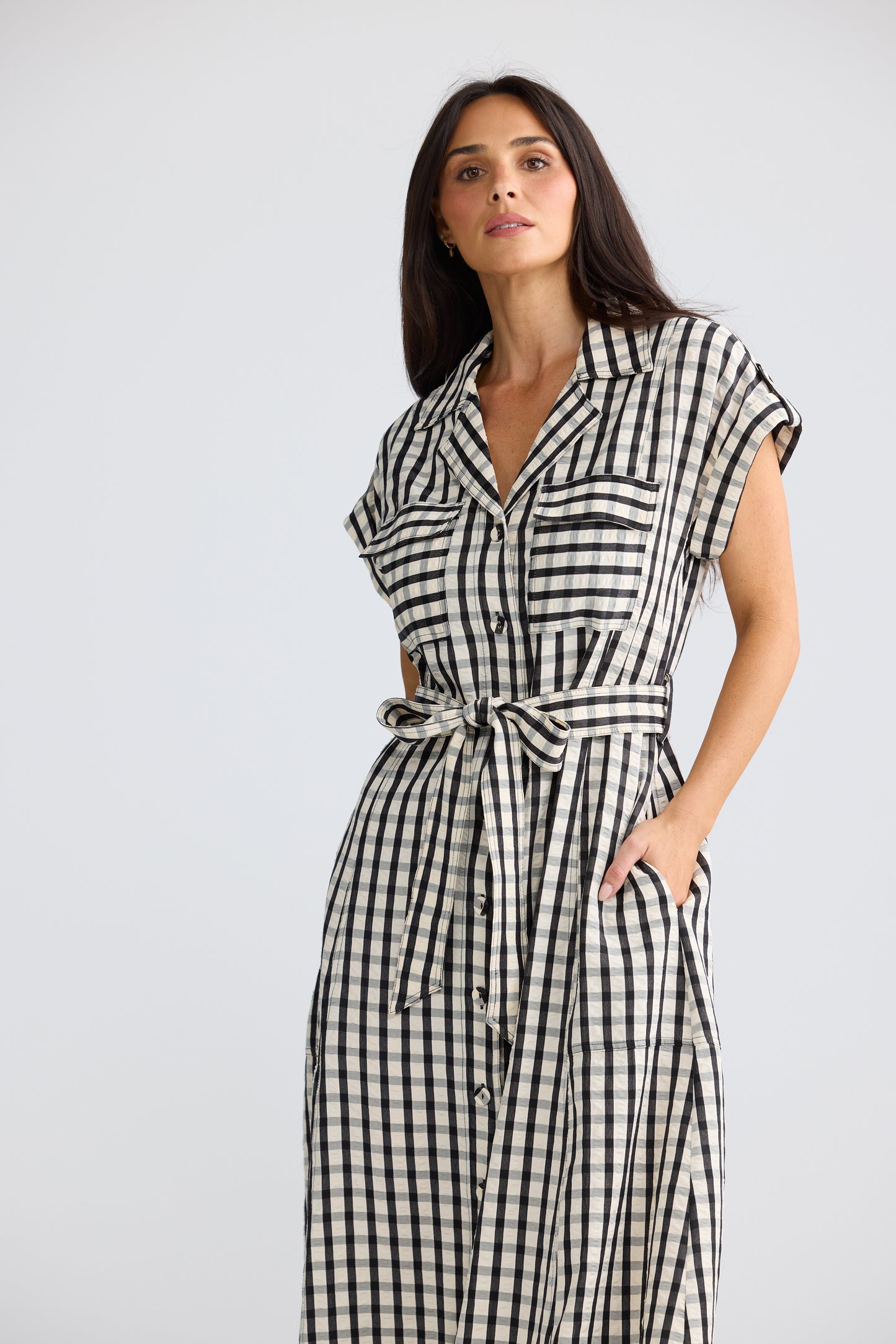 Portia Dress | Black Gingham