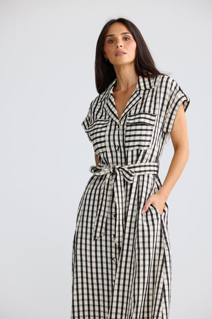 Portia Dress | Black Gingham