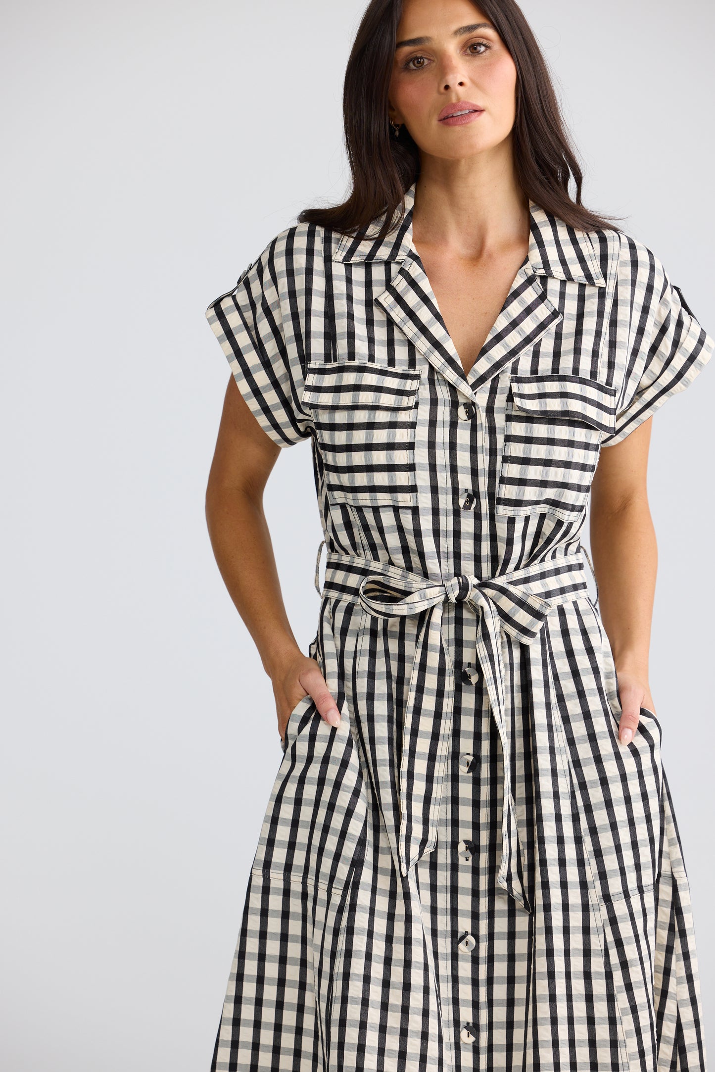 Portia Dress | Black Gingham