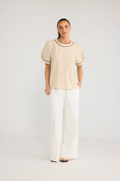 Adeline Top | Natural/Chocolate