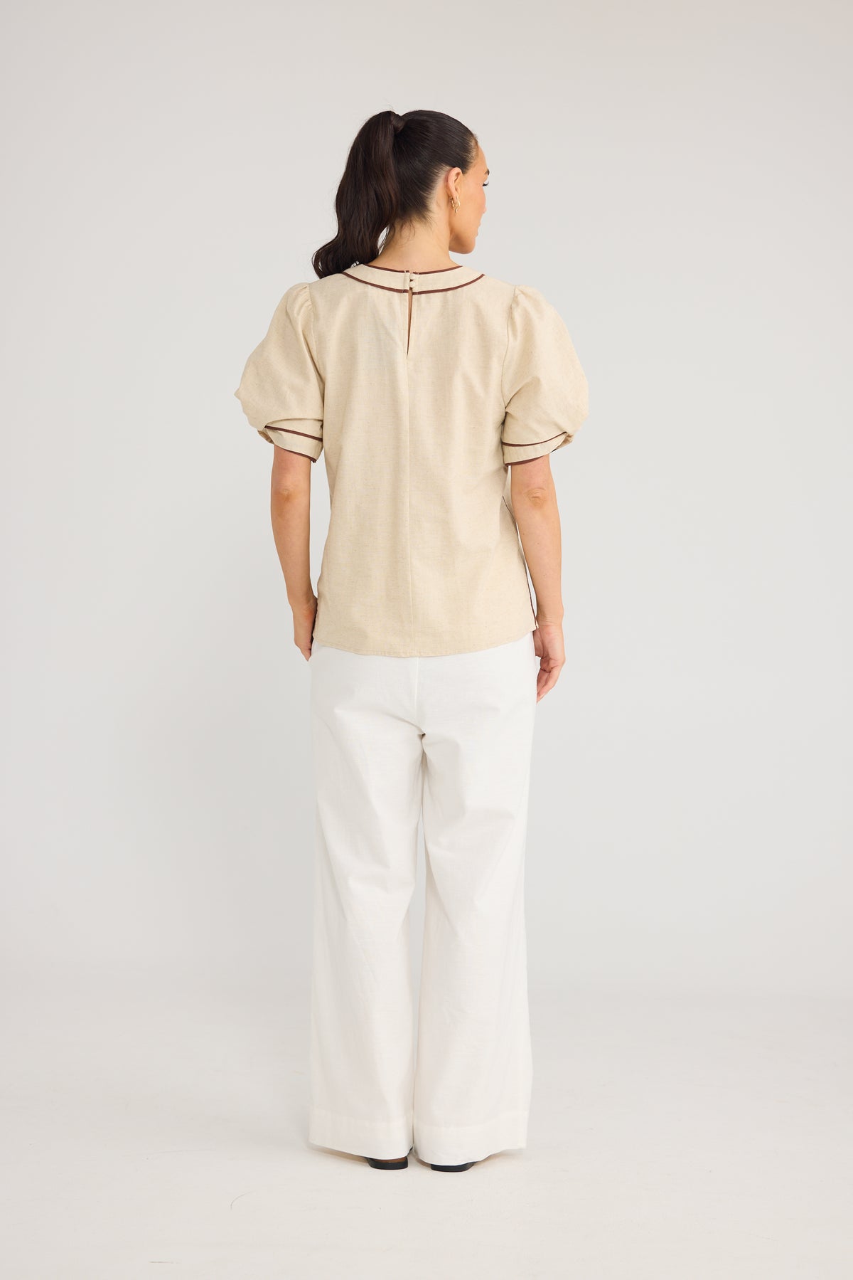 Adeline Top | Natural/Chocolate