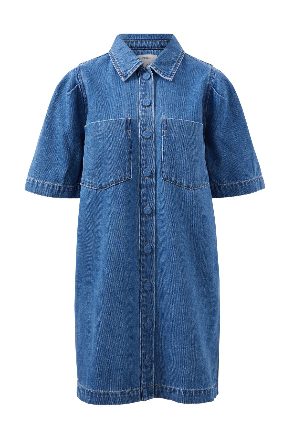Dylan Pleat Sleeve Boxy Shirt Dress