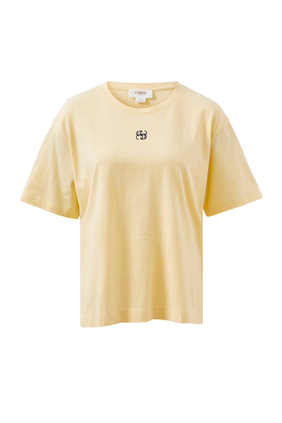 Slouchy Split Hem Tee | Sunny Yellow/French Navy