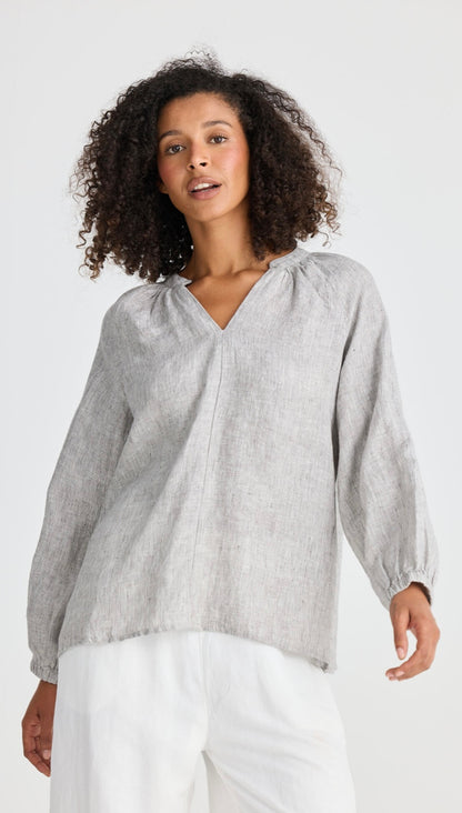 Ria Top | Charcoal Fleck