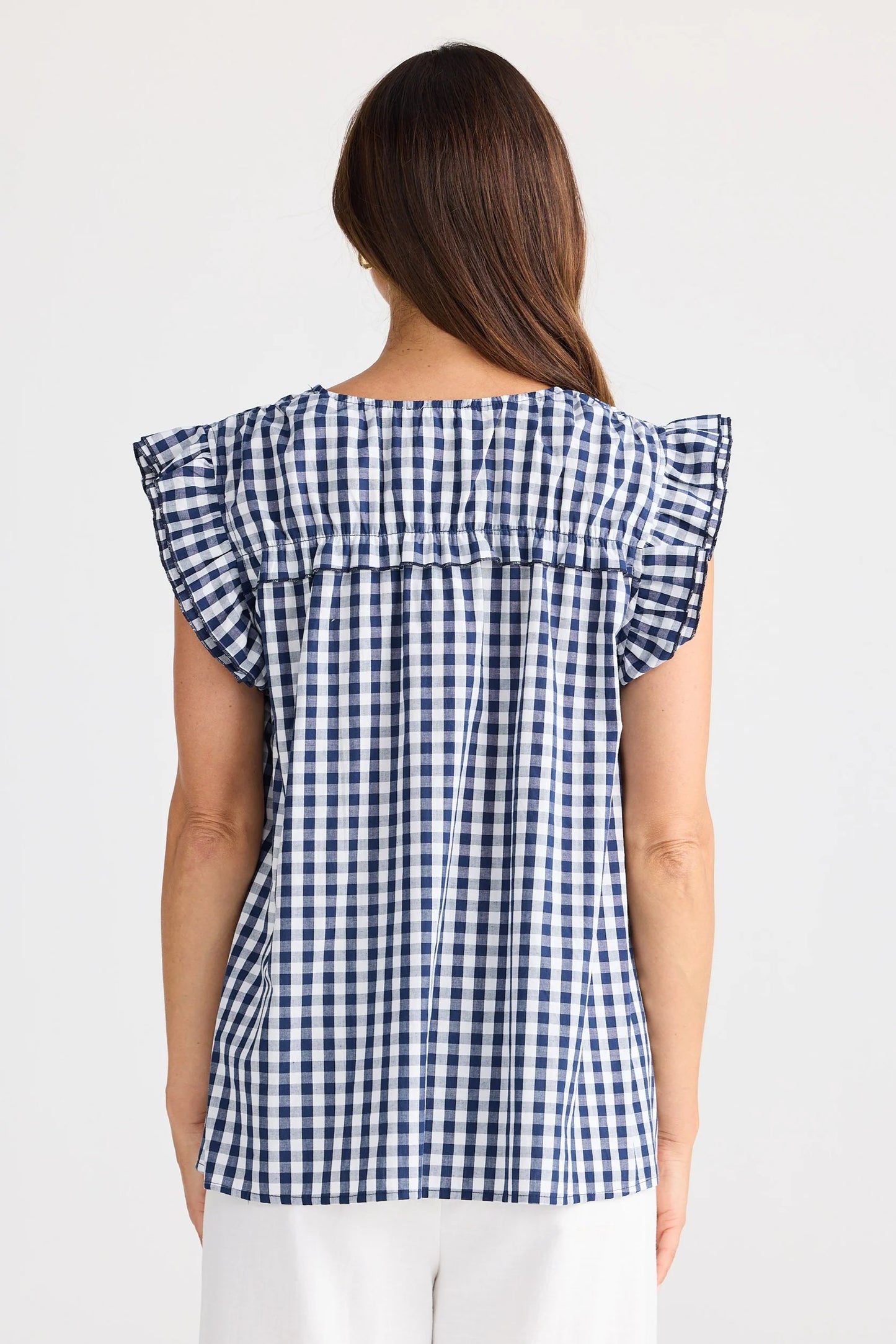 Paz Top | Navy Gingham