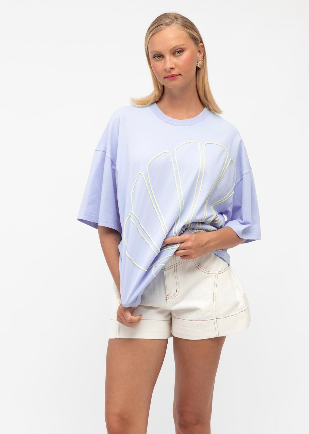 Shella Tee | Blue/Yellow