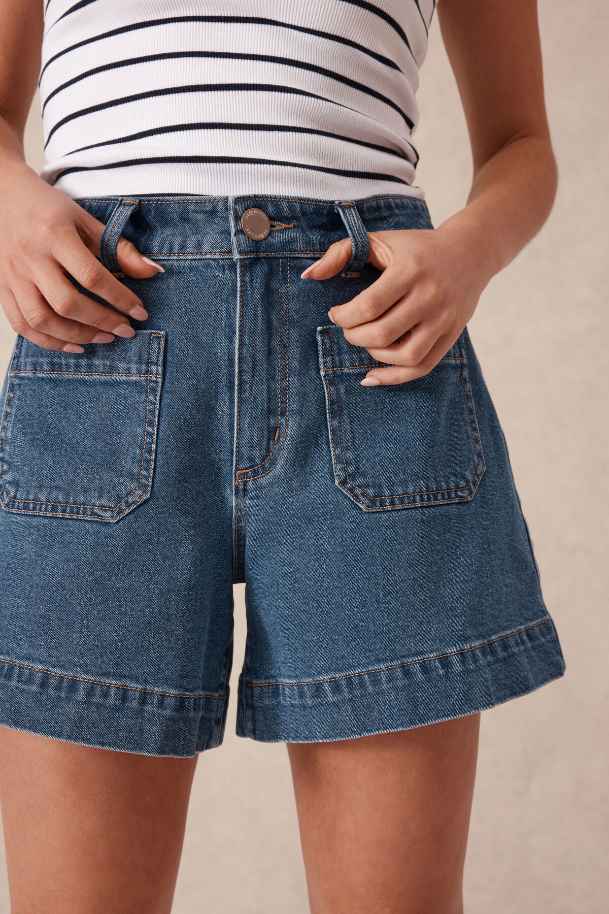 Denim Patch Pocket Short | Fresh Indigo