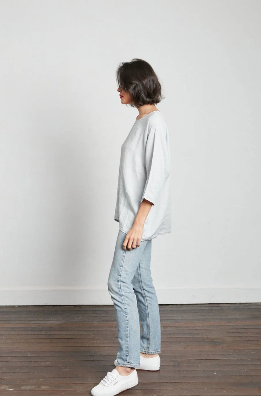 Loose Linen 3/4 Sleeve Top | Tobacco