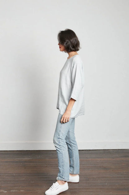 Loose Linen 3/4 Sleeve Top | Tobacco