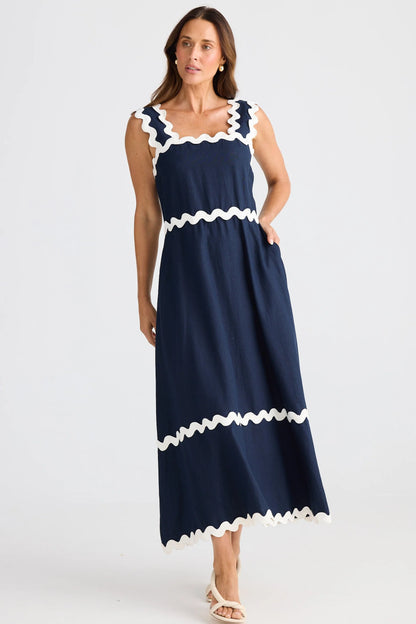 Marlo Midi Dress - Navy
