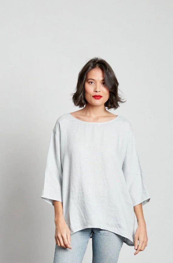 Loose Linen 3/4 Sleeve Top | Tobacco
